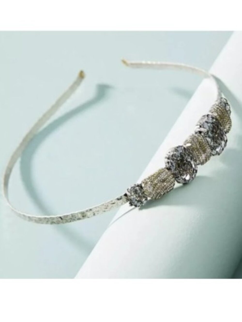 Anthropologie Heloise Embellished Headband by Jill Schwartz in Silver - NWOT